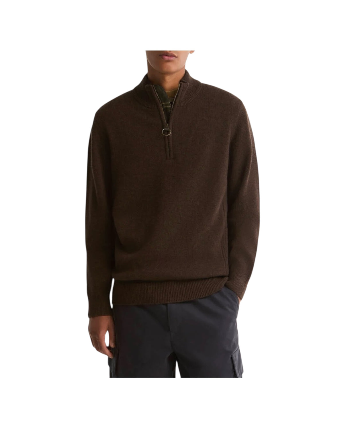 Maglia con mezza zip Holden Dark Oak HOLDEN HALF ZIP BR17 DARK OAK BARBOUR 