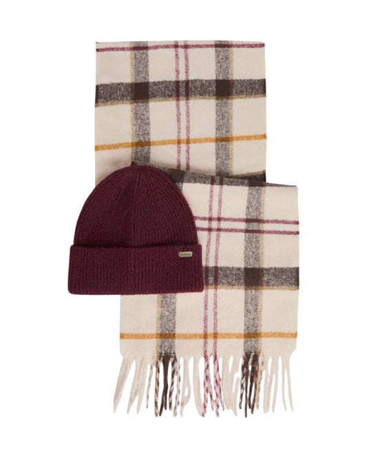 Set regalo berretto e sciarpa Olivia Light muted tartan OLIVIA BEANIE & SCARF GIFT TN2 LIGHT MUTED TARTAN BARBOUR 
