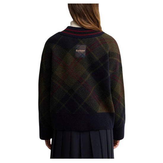 Maglione Shae in lana tartan con scollo a V SHAE TN43 SHADOW CLASSIC TARTAN BARBOUR 