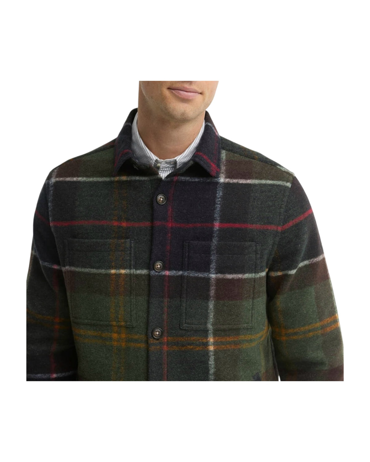 Overshirt Woodlane spazzolata con motivo a quadri WOODLANE TAIL BRUSH TN11 CLASSIC TARTAN BARBOUR 