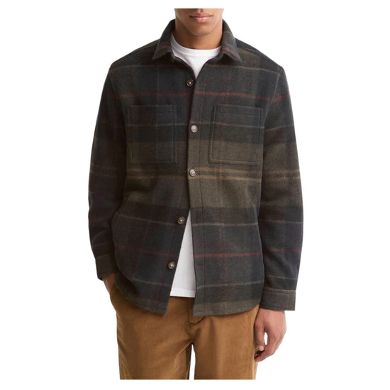 Overshirt spazzolata con motivo a quadri Shadow classic tartan WOODLANE TAIL BRUSH TN43 SHADOW CLASSIC TARTAN BARBOUR 