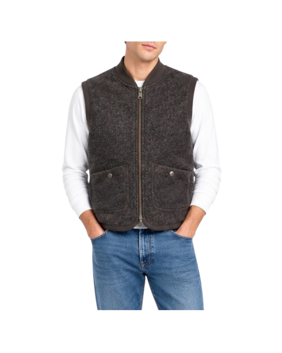 Gilet in lanacotta Dark brown 5015 DARK BROWN BL'KER 