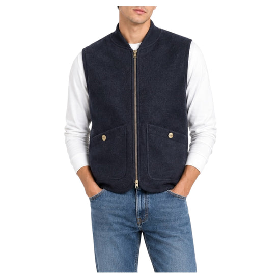 Gilet in lana cotta Navy 5015 NAVY BL'KER 
