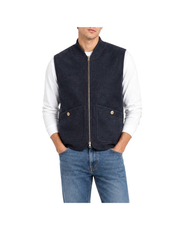 Gilet in lana cotta Navy 5015 NAVY BL'KER 