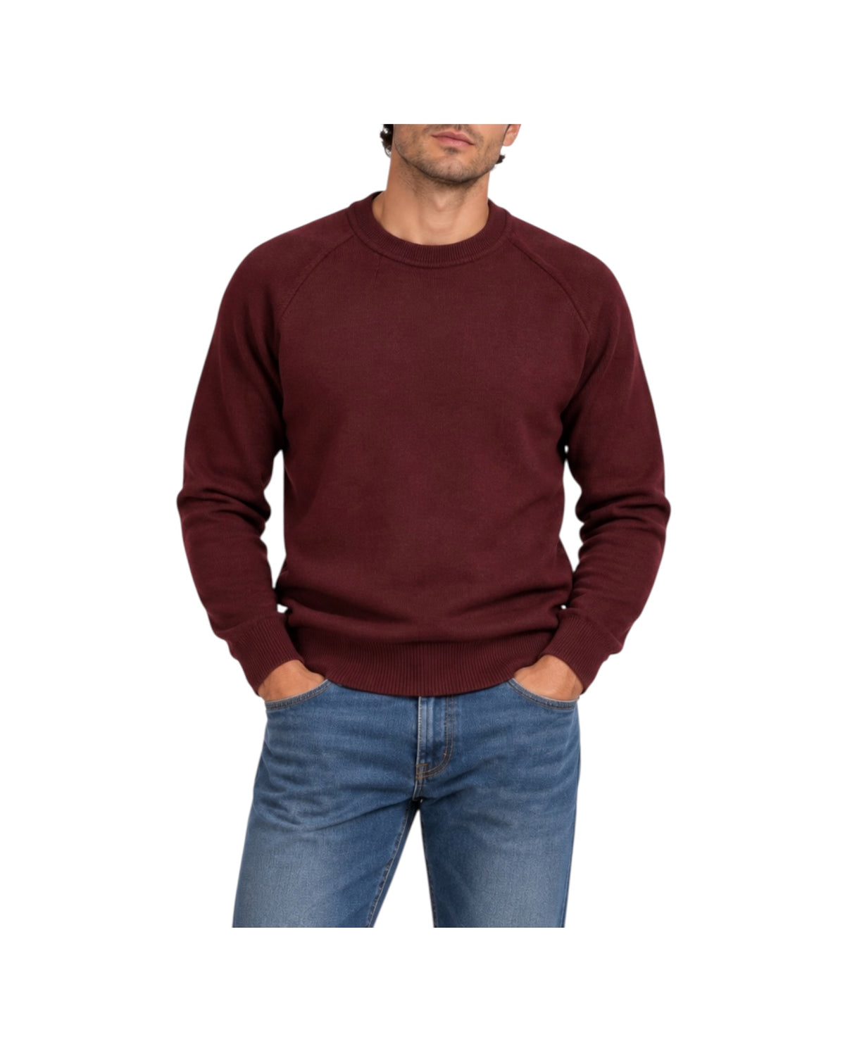 Maglione taglio felpa Burgundy W9009 BURGUNDY BL'KER 