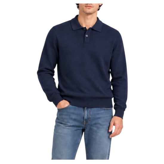Polo in lana e cashmere Navy W9012 NAVY BL'KER 