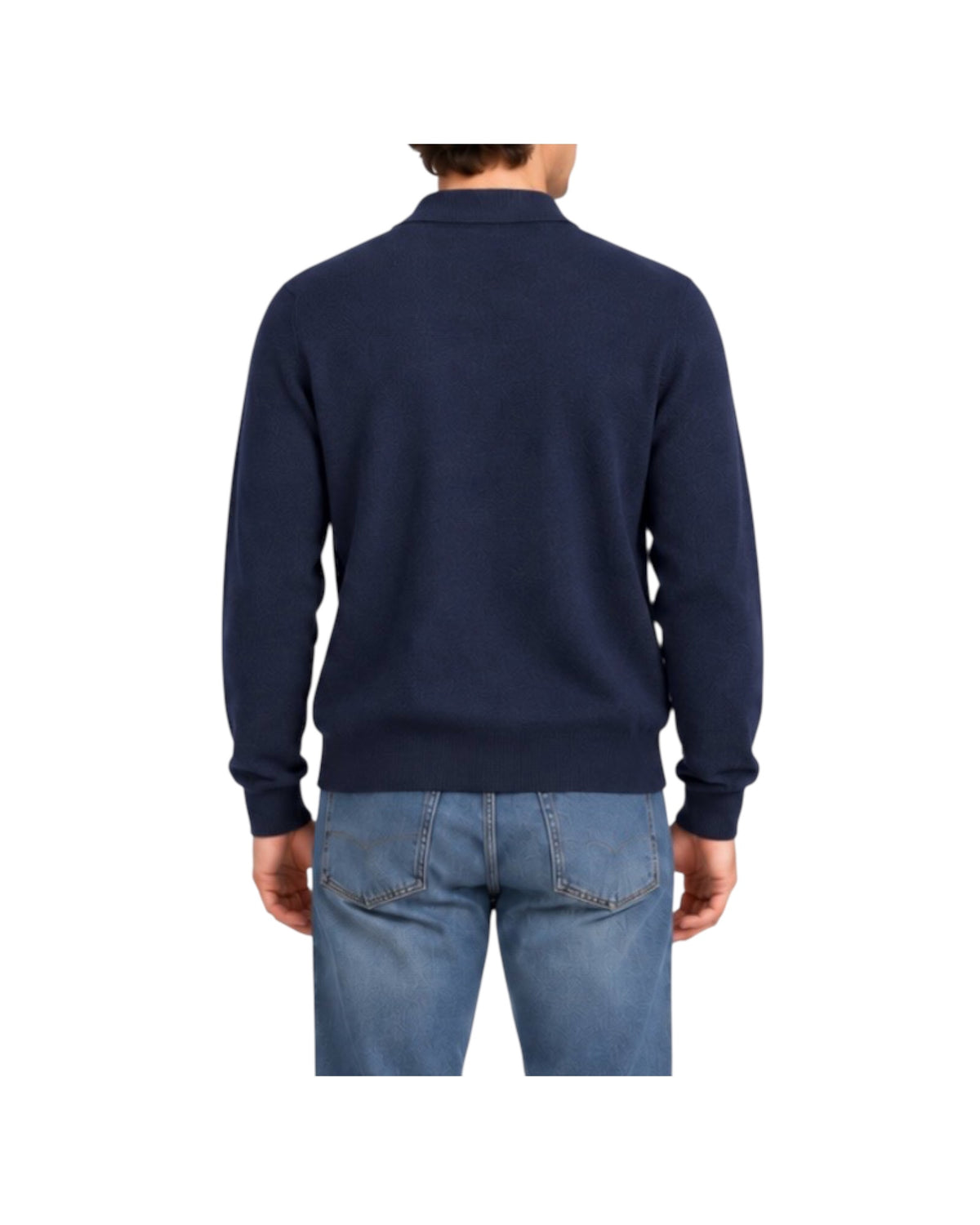 Polo in lana e cashmere Navy W9012 NAVY BL'KER 