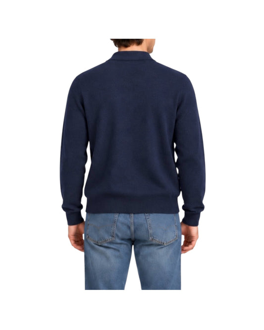 Polo in lana e cashmere Navy W9012 NAVY BL'KER 