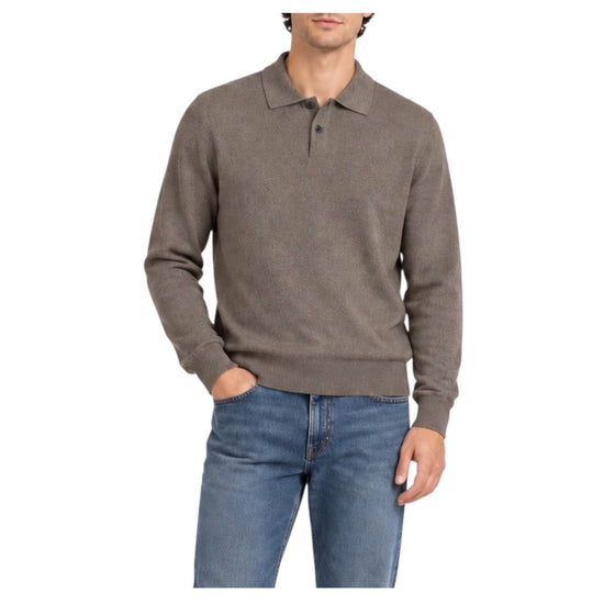 Polo in lana e cashmere Tortora W9012 TORTORA BL'KER 
