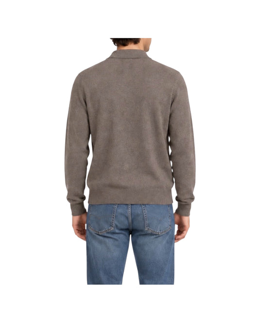 Polo in lana e cashmere Tortora W9012 TORTORA BL'KER 