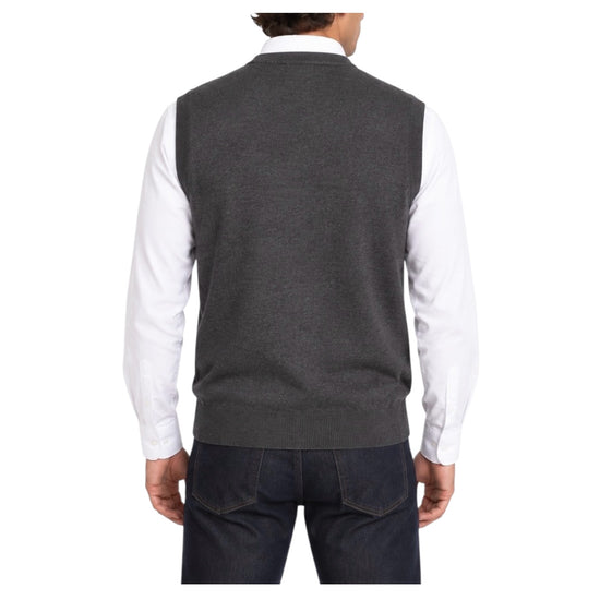 Gilet in lana merinos Antracite GILET GIROCOLLO ANTRACITE BLU CASHMERE 