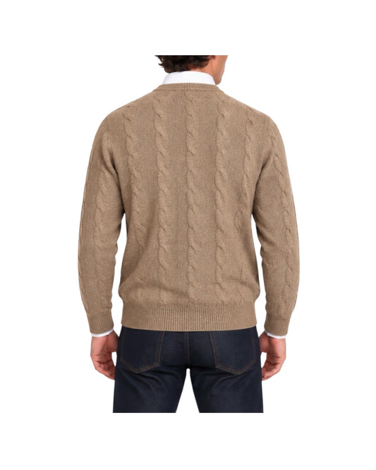 Maglione Treccia girocollo Biscotto GIROCOLLO TRECCIA BISCOTTO BLU CASHMERE 