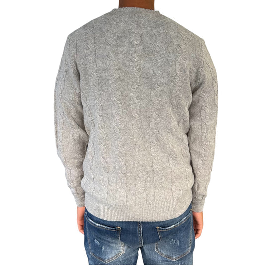 Maglione Treccia girocollo Grigio GIROCOLLO TRECCIA GRIGIO BLU CASHMERE 