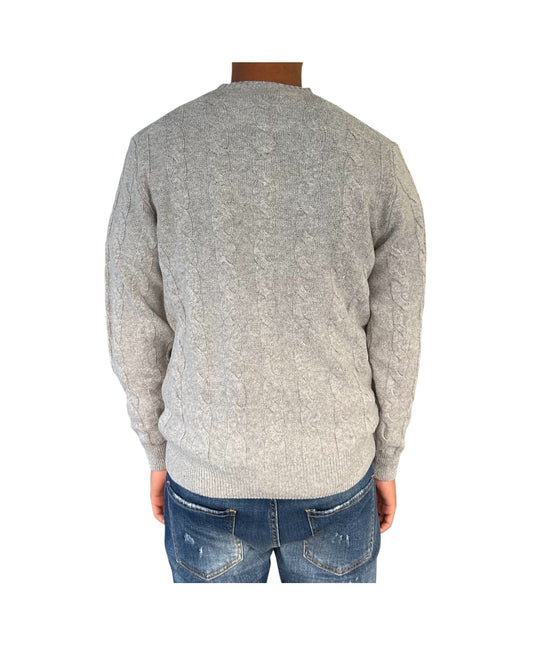 Maglione Treccia girocollo Grigio GIROCOLLO TRECCIA GRIGIO BLU CASHMERE 