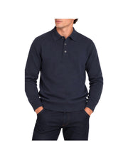 Polo in lana merinos Blu