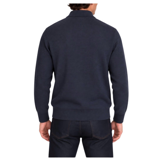 Polo in lana merinos Blu POLO BOTTONI BLU BLU CASHMERE 