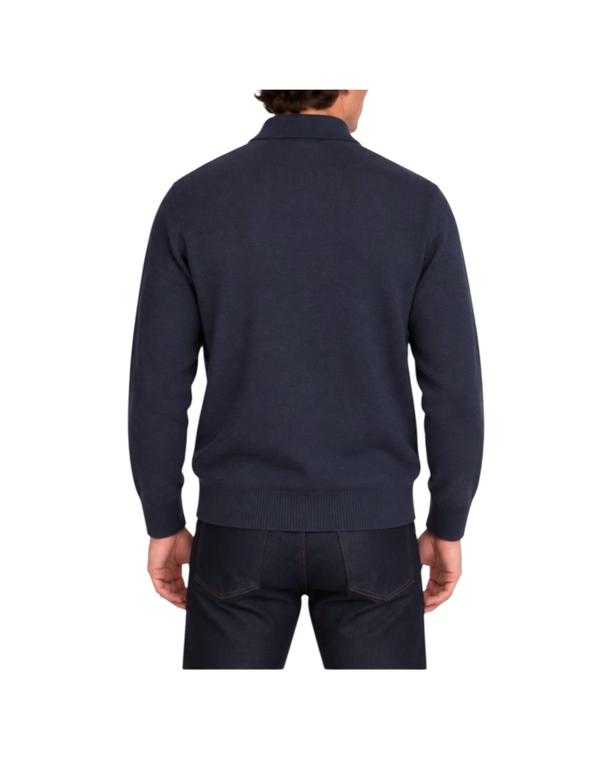 Polo in lana merinos Blu POLO BOTTONI BLU BLU CASHMERE 
