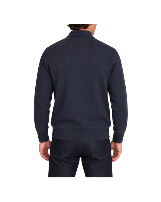 Polo in lana merinos Blu POLO BOTTONI BLU BLU CASHMERE 