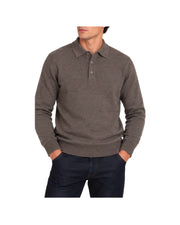 Polo in lana merinos Marrone