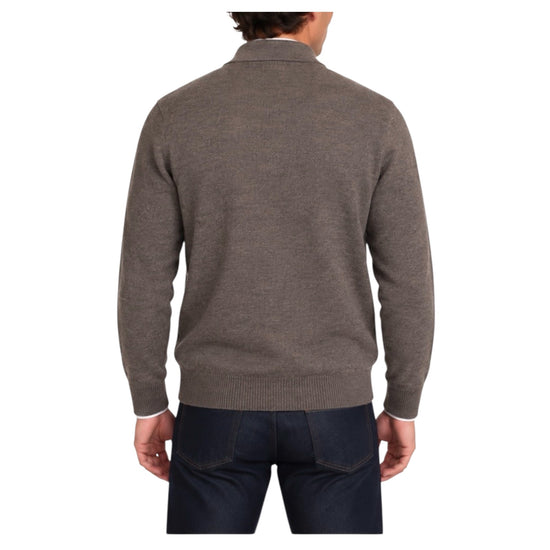 Polo in lana merinos Marrone POLO BOTTONI MARRONE BLU CASHMERE 