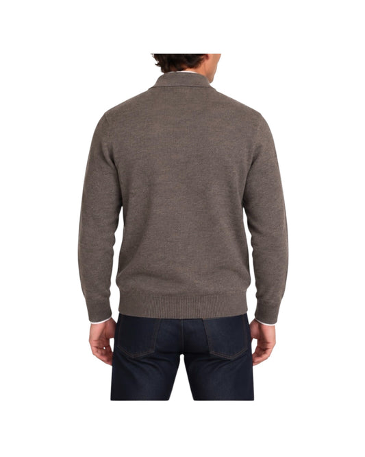 Polo in lana merinos Marrone POLO BOTTONI MARRONE BLU CASHMERE 
