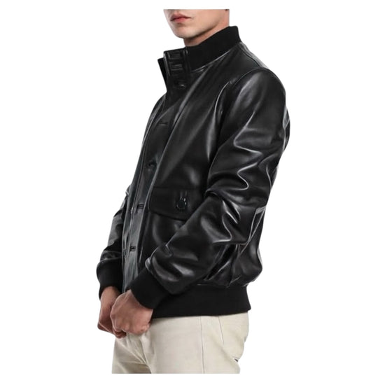 Giubbotto Mats in nappa Nero P335 NAPPA NERO BLUSOTTO 