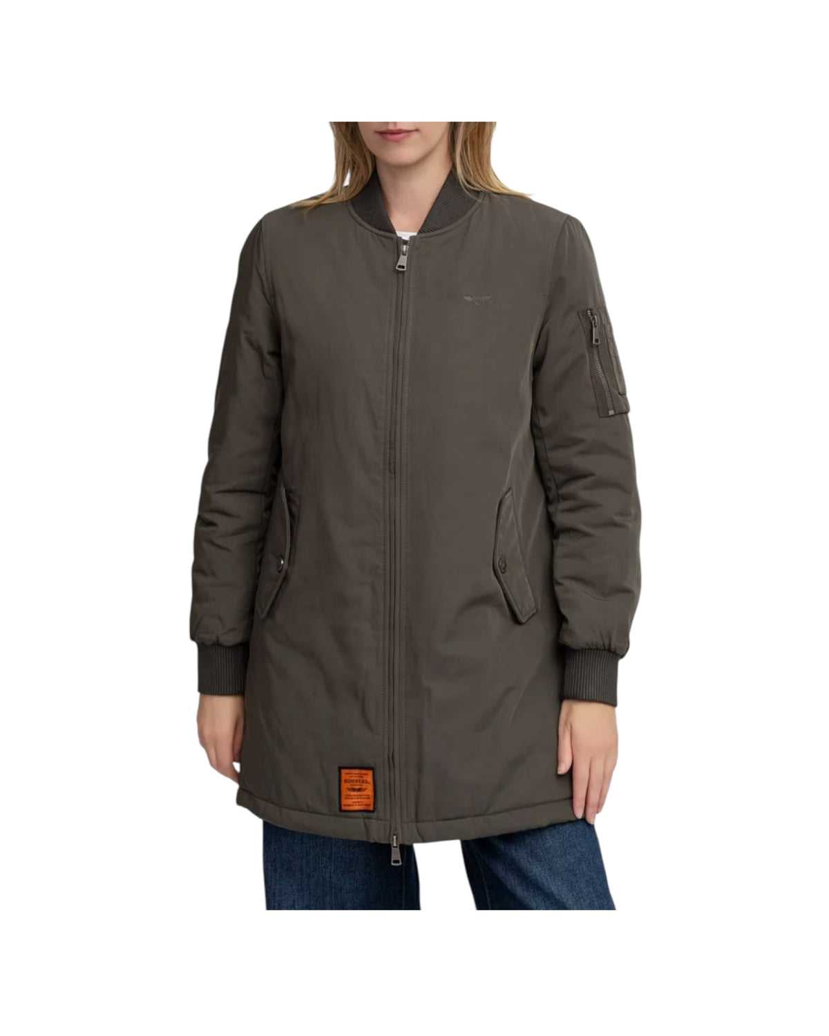 Giacca Bomber di media lunghezza Dark kaki ORIGINAL 104 LADIES DK BOMBERS ORIGINAL 