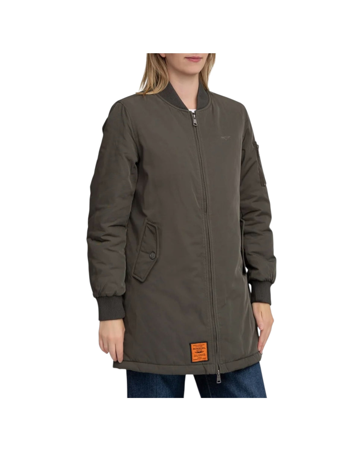 Giacca Bomber di media lunghezza Dark kaki ORIGINAL 104 LADIES DK BOMBERS ORIGINAL 