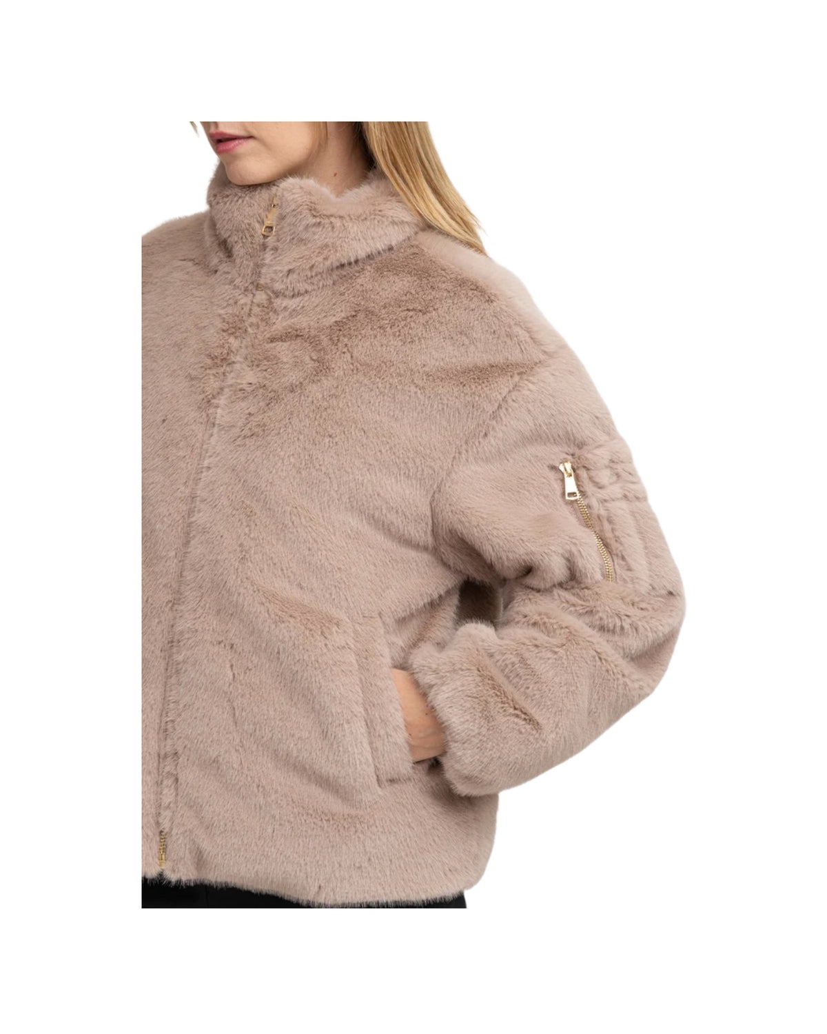 Giacca in ecopelliccia Taupe SORELLA LADIES TAU BOMBERS ORIGINAL 