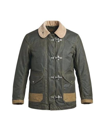 Giacca Fireman Waxed Archive green FIREMAN JUNGLE BEDFORD WAXED COTTON ARCHIVE GREEN CHESAPEAKE'S 