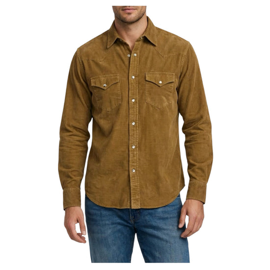 Camicia Western in velluto Tobacco WESTERN VELVET SHIRT FLAGSTAFF TOBACCO CHESAPEAKE'S 