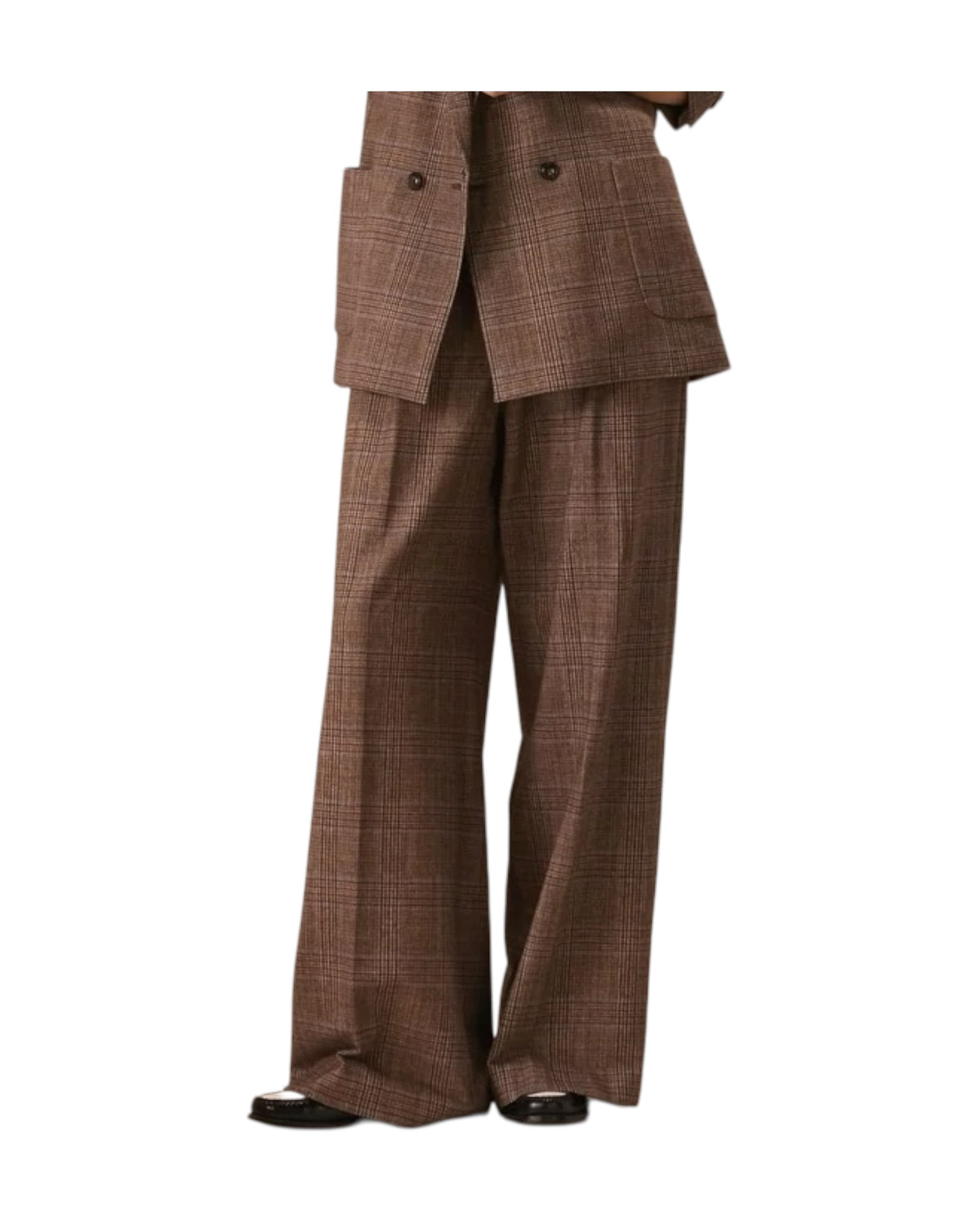 Pantalone doppia pinces Principe Di Galles FD4118 MOCHA CIRCOLO 1901 
