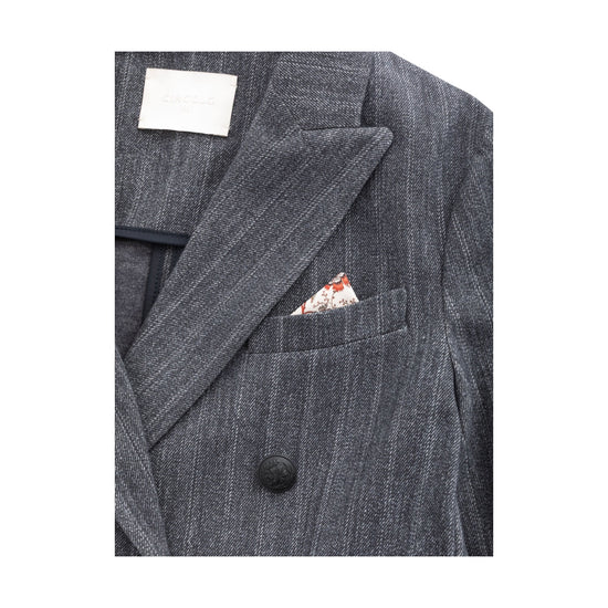 Giacca Gessata tessuto felpa Blu FD4127 DABLU CIRCOLO 1901 