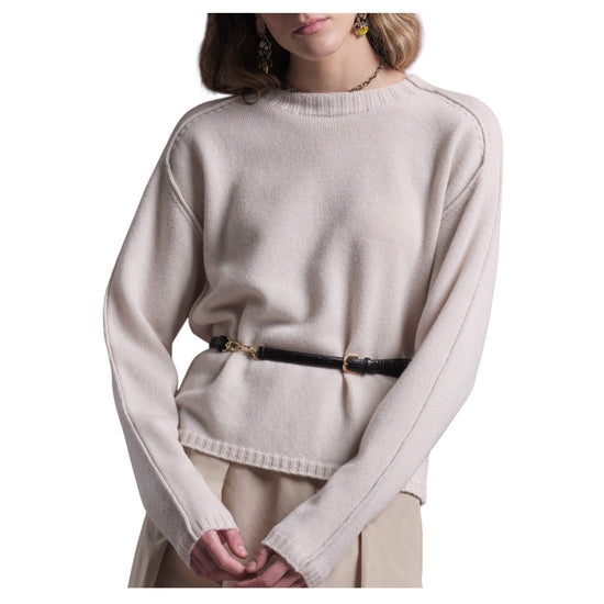 Maglia girocollo in lana Flanella M07 101 FLANELLA FLOOR 