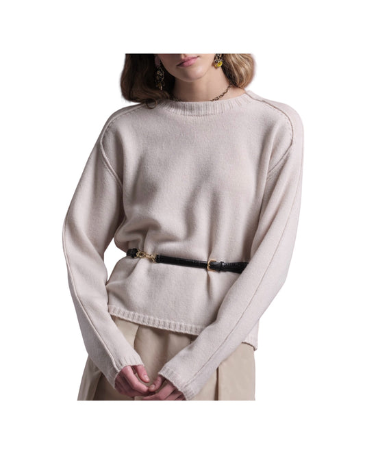 Maglia girocollo in lana Flanella M07 101 FLANELLA FLOOR 