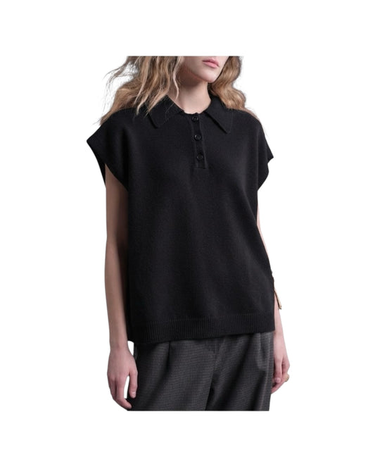 Maglia Polo in lana Nero M15 102 NERO FLOOR 
