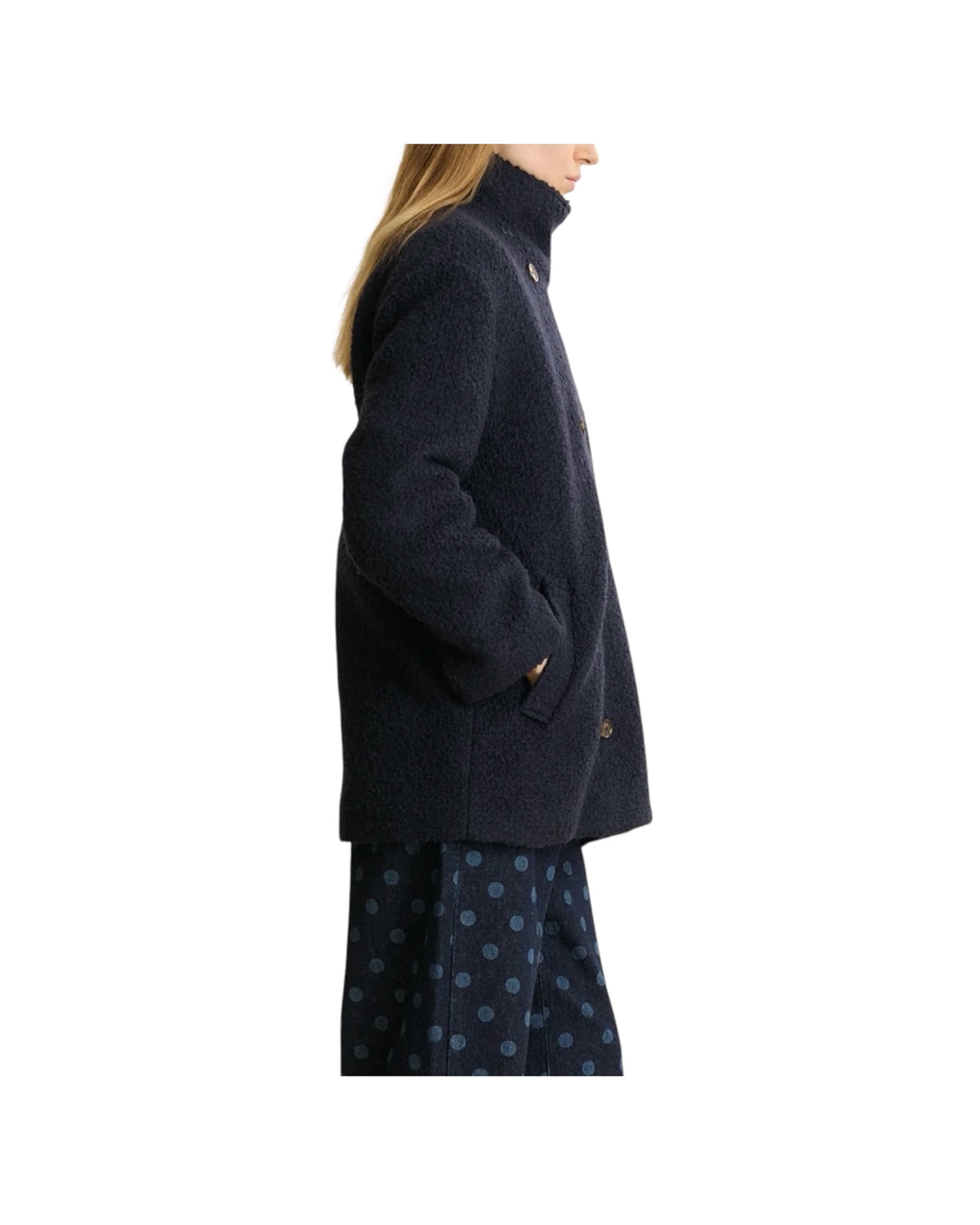 Cappotto corto in sherpa Navy MANTEAU DUSTIN NAVY GARANCE PARIS 