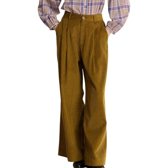 Pantalone in velluto a coste Olive PANTALON VOLTAIR OLIVE GARANCE PARIS 