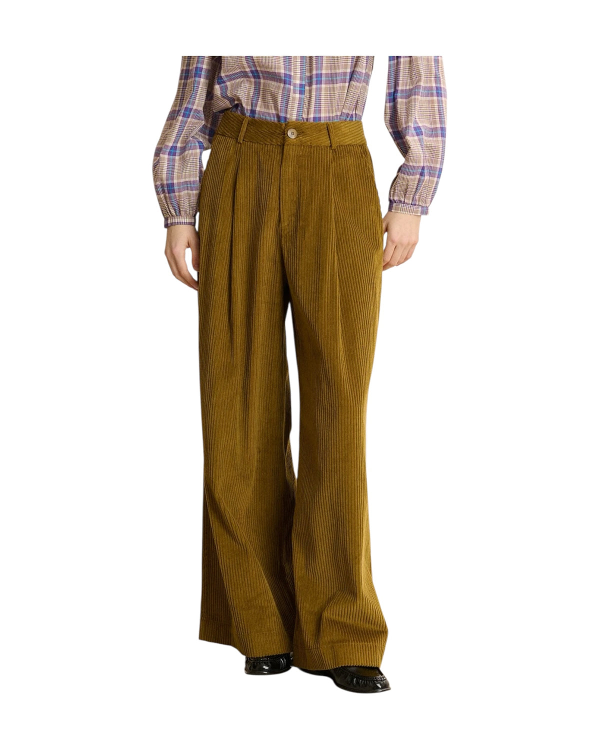 Pantalone in velluto a coste Olive PANTALON VOLTAIR OLIVE GARANCE PARIS 