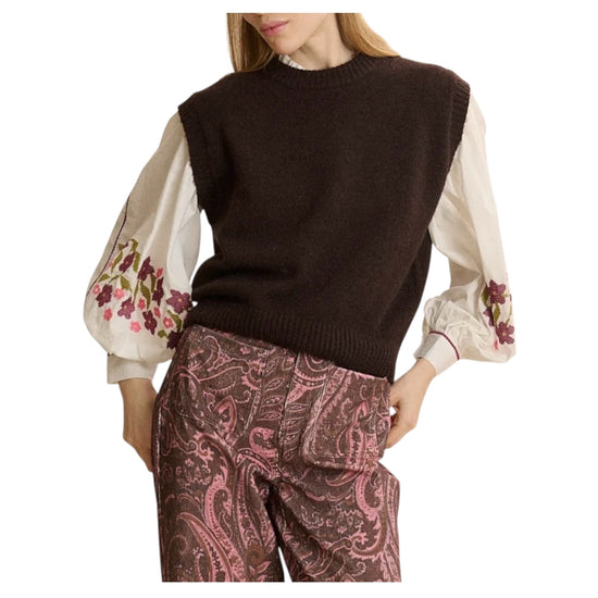 Gilet misto lana Brown PULL BIJOU BROWN GARANCE PARIS 