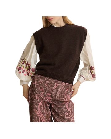 Gilet misto lana Brown PULL BIJOU BROWN GARANCE PARIS 