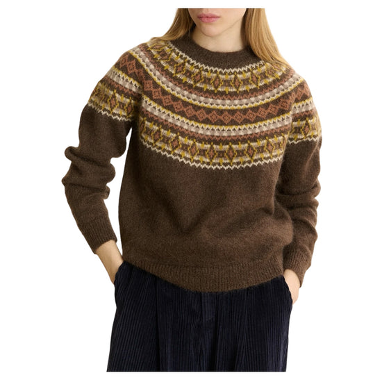 Maglione misto lana Jacquard Brown PULL DOLCE BROWN GARANCE PARIS 