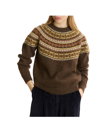 Maglione misto lana Jacquard Brown PULL DOLCE BROWN GARANCE PARIS 
