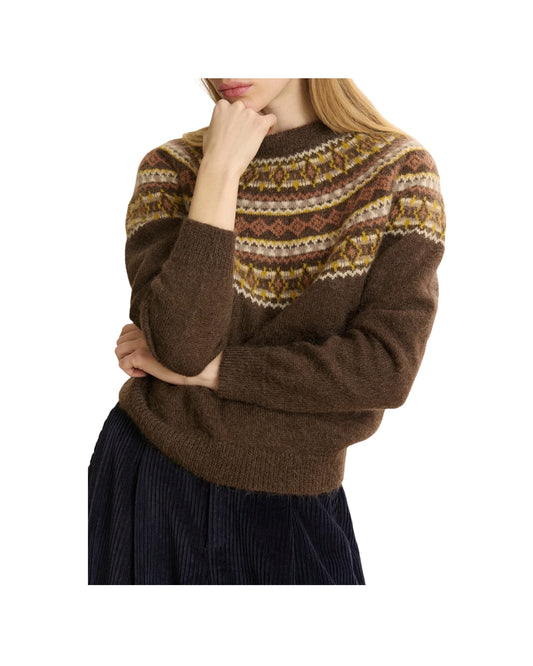 Maglione misto lana Jacquard Brown PULL DOLCE BROWN GARANCE PARIS 