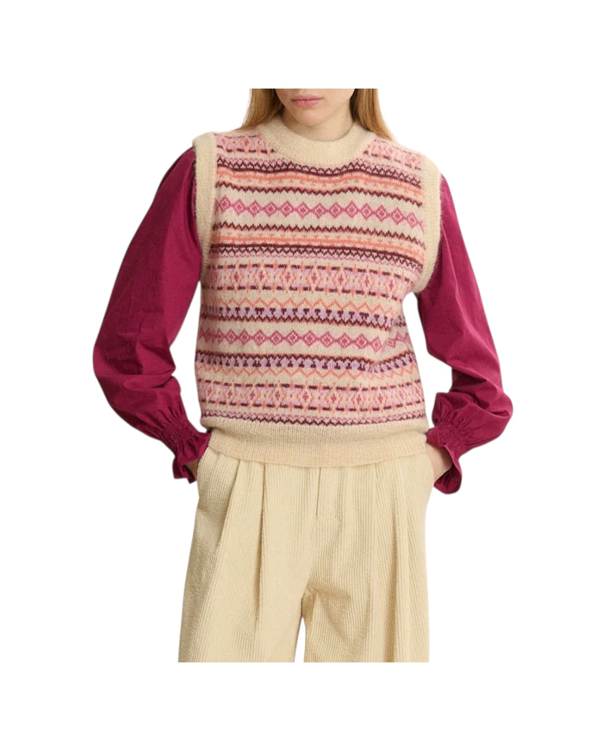 Gilet misto lana Pink PULL DORA PINK GARANCE PARIS 