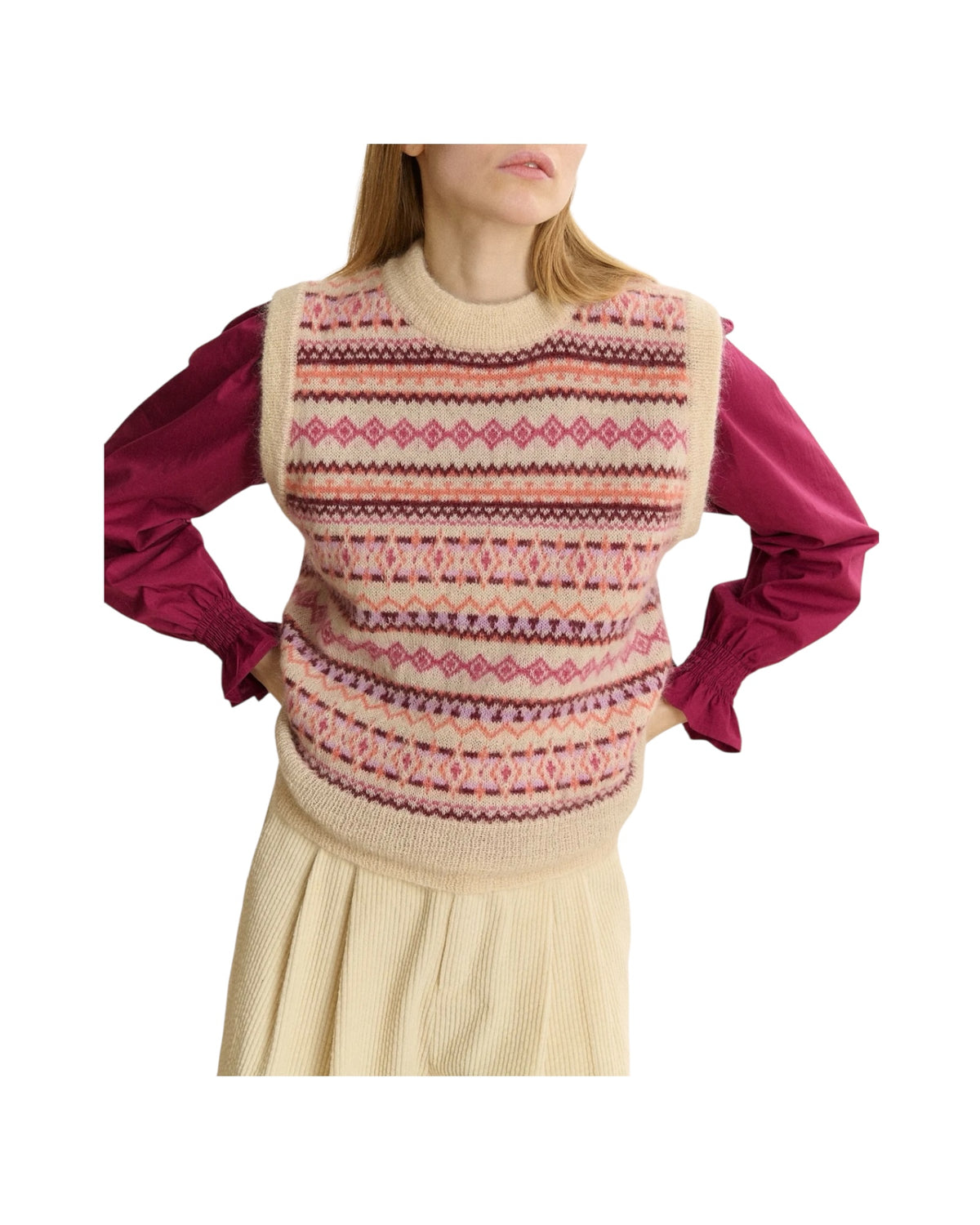 Gilet misto lana Pink PULL DORA PINK GARANCE PARIS 