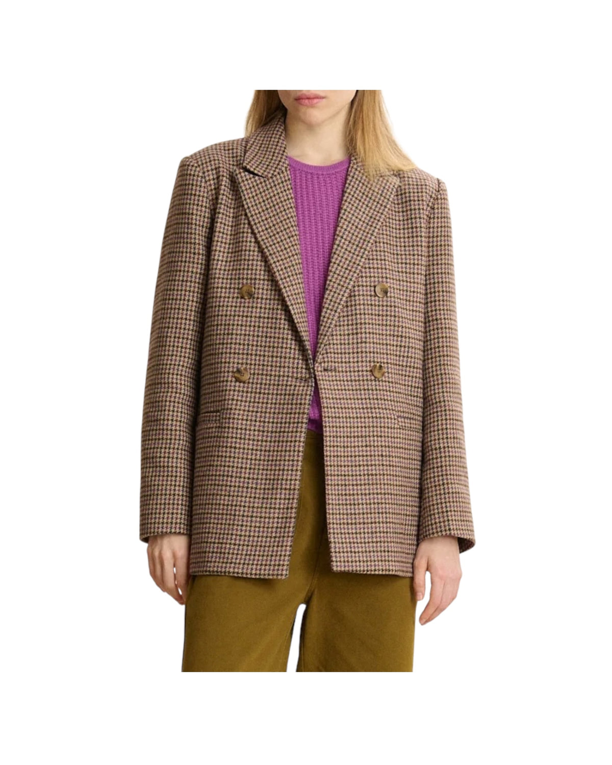 Blazer a quadri misto lana Violet VESTE TRESSE VIOLET GARANCE PARIS 