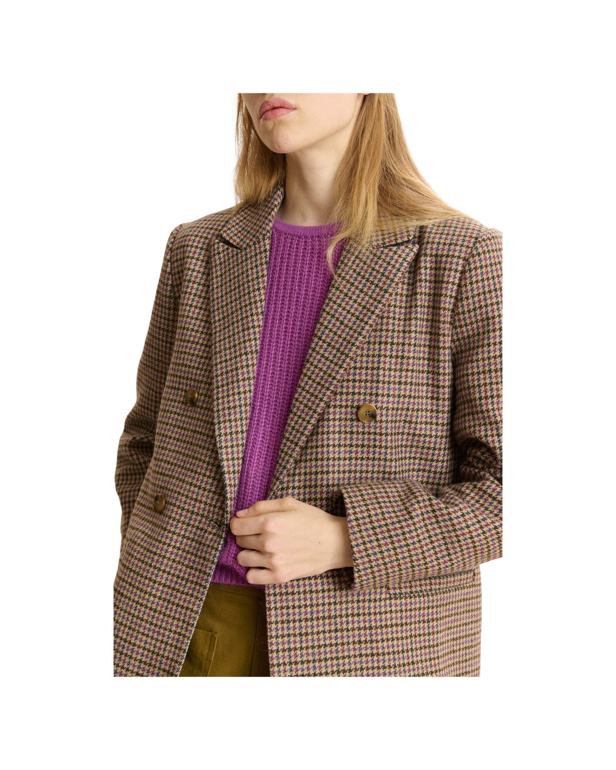 Blazer a quadri misto lana Violet VESTE TRESSE VIOLET GARANCE PARIS 