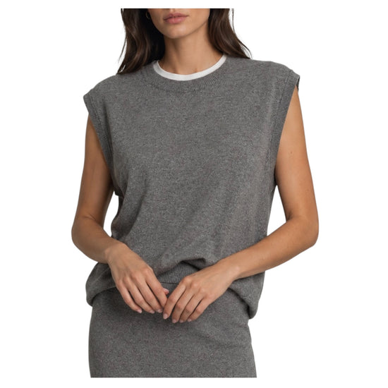 Gilet bicolor in maglia Grigio/Panna R010 GRIGIO PANNA HAVEONE 