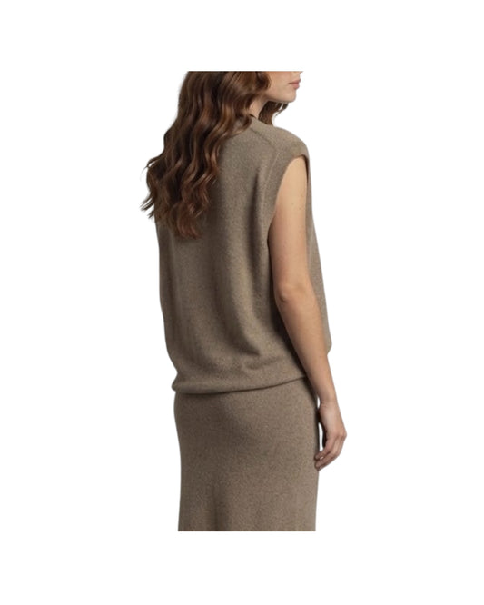 Gilet bicolor in maglia Tortora/Moro R010 TORTORA MORO HAVEONE 